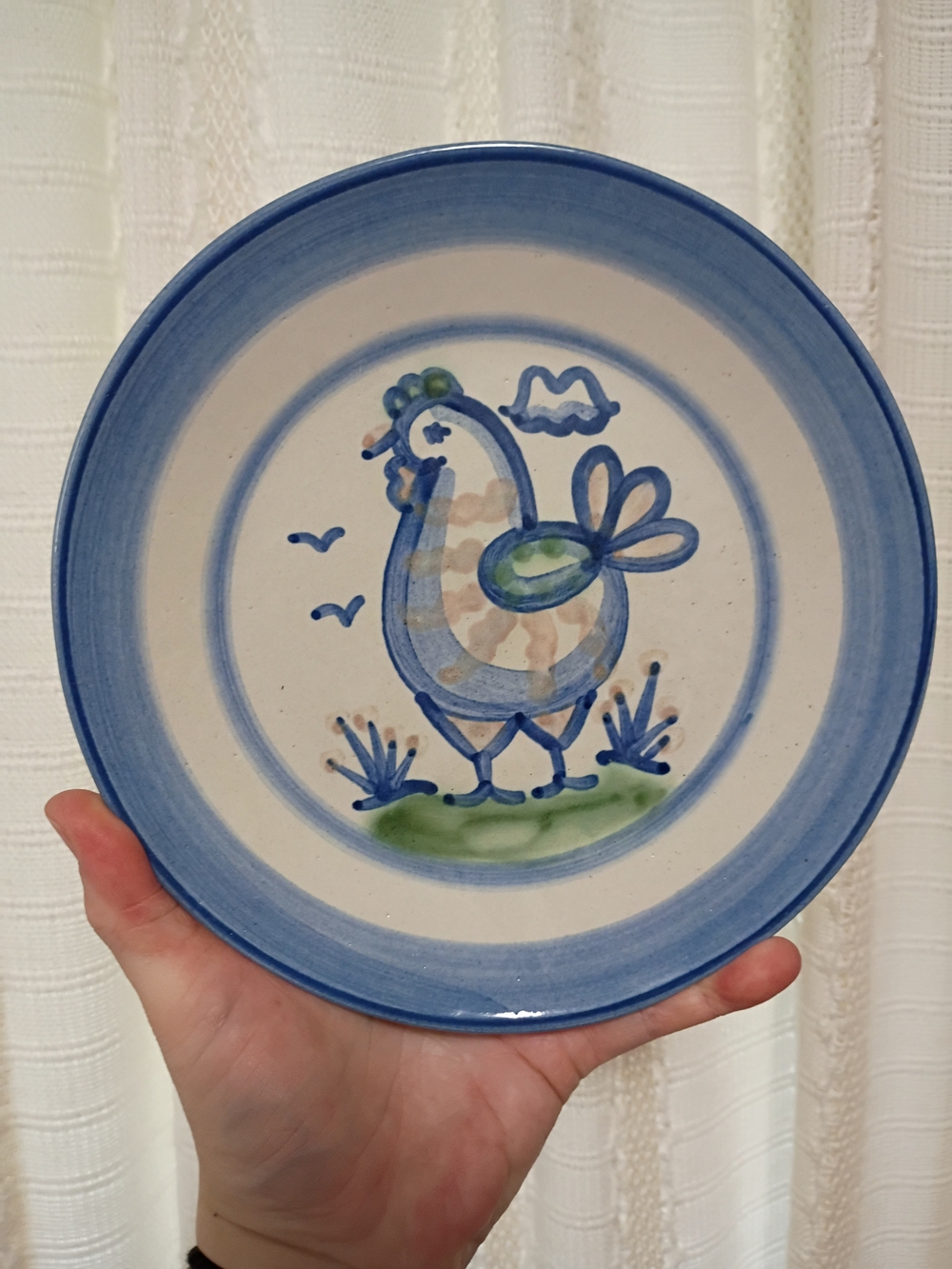 Vtg M.A. Hadley 7.5" Dessert Salad Chicken Hen Rooster Plate Signed